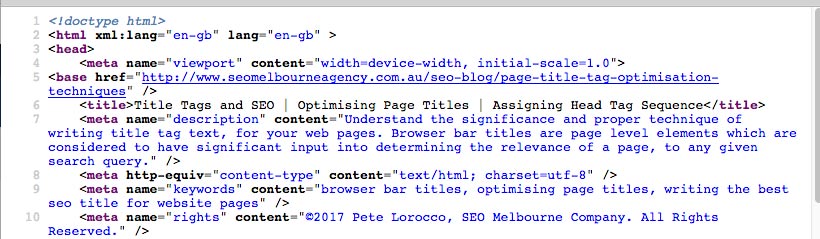 optimised web page head code