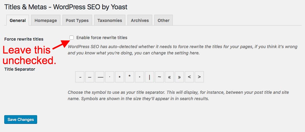 the best setting for 'force rewrite' field in Yoast WordPress